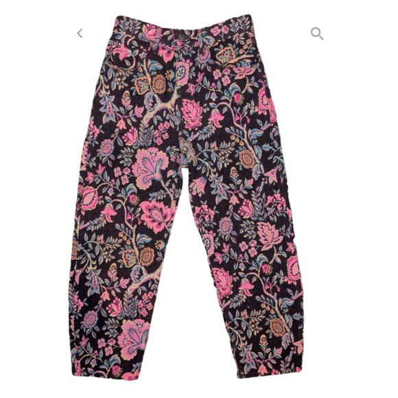 Levis Tapestry Print Tapered Barrel Crop Pants Floral Coquette Pink Purple 26 - Picture 2 of 9